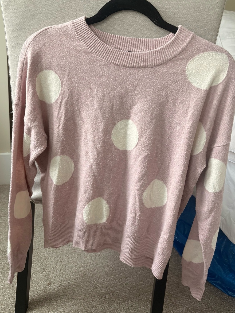 T TAHARI Long Sleeve Crewneck Circle Sweater in Blush/Ivory Women's Sz Smal